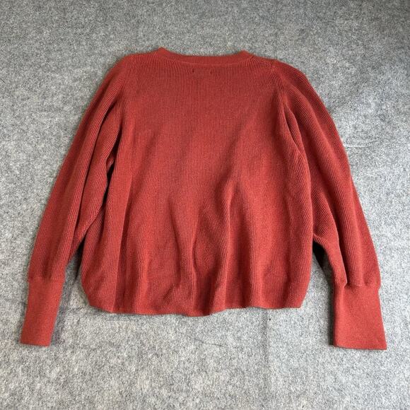 Sisam Sweater Womens Medium Orangic Cotton Fair Trade V-Neck Pullover Red - Picture 5 of 7